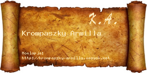 Krompaszky Armilla névjegykártya